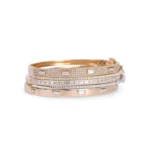 Diamond Cigar Band Bangle With Inset Baguette Diamonds - Image 5