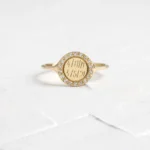 18K Solid Gold Lab-Grown Diamond Emblem Signet Ring - Image 8