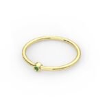 18K Solid Gold 1.5 MM Natural Emerald Band - Image 4