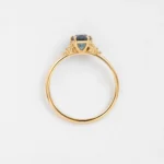 18K Solid Gold Stargaze Ring, 1.02ct. Oval Cut Greenish Blue Montana Sapphire Gold Ring - Image 3