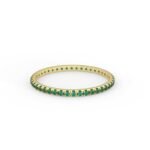 14K Solid Gold 0.35 ctw Natural Emerald full Eternity Band | Emerald Eternity Band | Thin Band