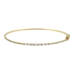 Thin Pave And Baguette Diamond Bangle - Image 3