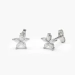14k Marquise Lab-Grown Diamond Floral Studs - Image 2