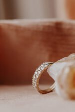 18K Solid Gold Small Round Diamond Full Eternity Band Ring - Image 9