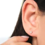 14K Solid Gold Prong Setting Lab-Grown Diamond Trio Tiny Stud Earrings - Image 5