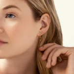 18k Solid Gold Pearl Volley Studs - Image 4