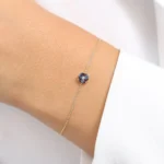 14K Solid Gold Marquise Emerald Cluster Bracelet - Image 6