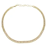 Half Natural Diamond Cuban Link Necklace With Extender - Image 3