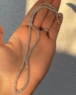 Natural Diamond Wedding Necklace , 18k Diamond Necklace for women - Image 2