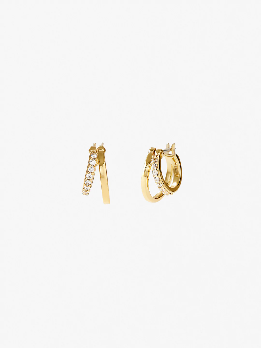 400548_e09376ebd01348e99e2e42cacd65f4bamv2.webp 14K Solid Gold Natural Diamond Double Hoop Earrings - Image 1