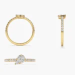 14K Solid Gold Pear Shape Illusion Setting Diamond Engagement Ring - Image 7