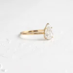 18K Solid Gold Pear Cut Lab-Grown Diamond Ring - Image 5
