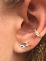 Natural Diamond Lightning Bolt Earrings - Image 4