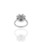 14K Solid Gold Blue Sapphire And Flower Diamond Ring - Image 10