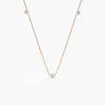 14k Bezel Setting Natural Diamond by the Yard Necklace - Image 3