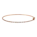 Thin Pave And Baguette Diamond Bangle - Image 2