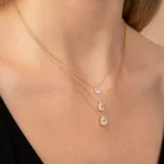 Pear Cut Diamond Necklace | Natural Diamond Necklace | 14kt gold pear necklace - Image 3