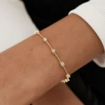 18k Bar and Diamond Infinity Bracelet 0.85 ctw - Image 2