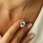 14K Solid Gold Emerald and Diamond Medallion Necklace - Image 4