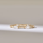 Baguette Diamond Eternity Ring, 14k Solid Gold Slim Band, Stackable Wedding Ring - Image 2