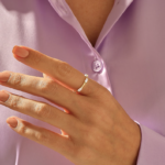 Baguette Diamond Eternity Ring, 14k Solid Gold Slim Band, Stackable Wedding Ring - Image 3