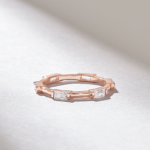 Baguette Diamond Eternity Ring, 14k Solid Gold Slim Band, Stackable Wedding Ring - Image 6