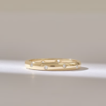 Dazzling Scattered Natural Diamond Wedding Band: Handmade 14k Solid Gold Eternity Ring - Image 2