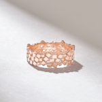 Unique Cigar Wedding Band | 18k Gold Wide Squares Ring | Solid Gold Thick Band - Image 6