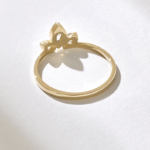 Natural Diamond Lotus Engagement Ring: 14k Solid Gold Marquise Trilogy Promise Ring - Image 7