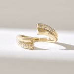 Pave Natural Diamond Cuff Wrap Ring | 18k Gold Statement Ring | Solid Gold Open Wedding - Image 2