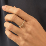 18K Solid Gold Diamond Wedding Ring - Image 3