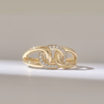 18K Solid Gold Dazzling Pave Diamond Knot Ring - Image 2