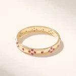 18K Solid Gold Ruby Wedding Band - Image 7