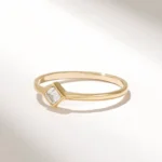 Princess Solitaire Ring | 14k Tiny Engagement Ring | Princess Cut Natural Diamond Ring - Image 4