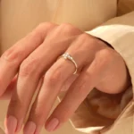 18K Solid Gold Pave Diamond Cross Ring