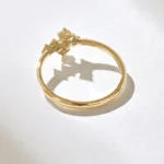 18K Solid Gold Pave Diamond Cross Ring - Image 7