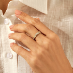 Natural Diamond Pave Wedding Ring | 14k Full Eternity Band Women | 3.40mm Wide Band - Image 3