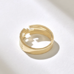 18K Solid Gold Pave Diamond Lines - Image 7