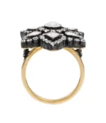 18K Solid Gold Art Deco and Cocktail Style Ring Handmade For Women - Image 4
