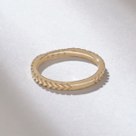 Pave Natural Diamond Arrow Engraved Ring | 14k Solid Gold Wedding Ring for Women - Image 7