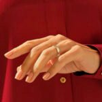 One Side Pave Wedding Band, 14k Gold Minimalist Natural Diamond Eternity Flat Band - Image 4