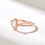Pear Moissanite Diamond Tiara Ring |Bezel Moissanite Diamond Solitaire Ring Women - Image 6