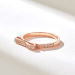 Pave Natural Diamond Ribbon Ring: 14k Solid Gold Designer Band for Women - Image 5