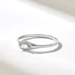 Bezel Natural Diamond Pinky Ring | 18K Solid Gold Minimalist Signet Ring Women - Image 6