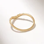 Natural Diamond Deep Curve Ring | Pave Stack Ring for Women | V Shaped Nesting Ring - Image 7