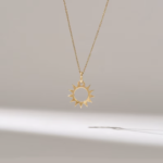 Sun Pendant in 18k Solid Gold | Daint Charm Necklace for Women - Image 4