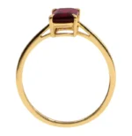 18K Solid Gold Natural Red Garnet Ring - Image 4