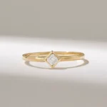 Princess Solitaire Ring | 14k Tiny Engagement Ring | Princess Cut Natural Diamond Ring - Image 2