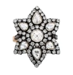 18K Solid Gold Art Deco and Cocktail Style Ring Handmade For Women