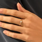 Princess Solitaire Ring | 14k Tiny Engagement Ring | Princess Cut Natural Diamond Ring - Image 3